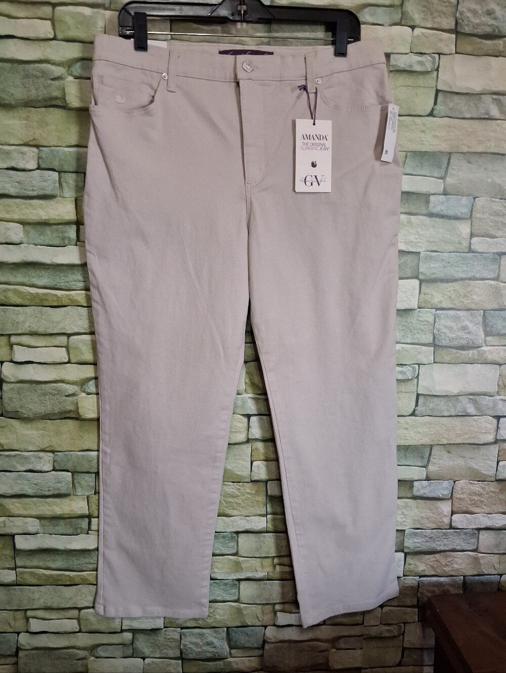 Gloria Vanderbilt Straight Leg Pants Light Beige 14 Short